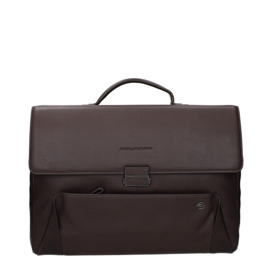 Brown Leather Business And Laptop Bag