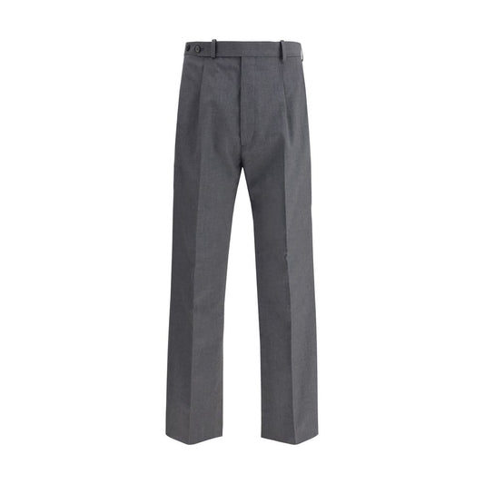 Gray Fleece Wool Dress Pants