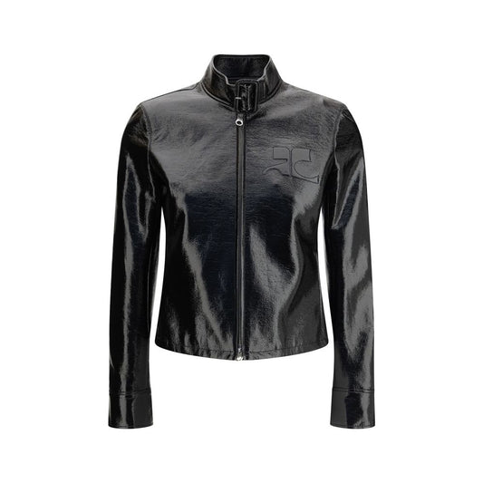 Black Cotton Full-Length Jacket