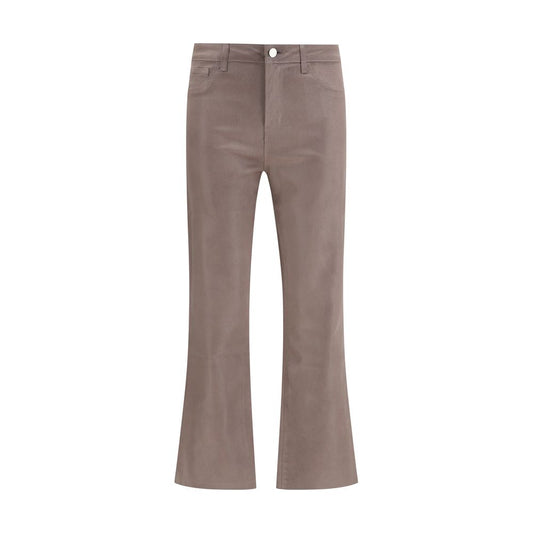Beige Cotton High-Waisted Jean