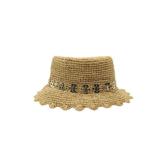Beige Vegetable Fiber Bucket Hat