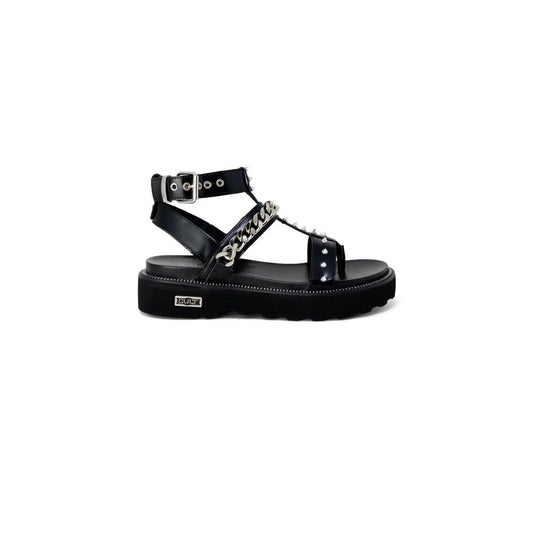 Black Leather Platform Sandals