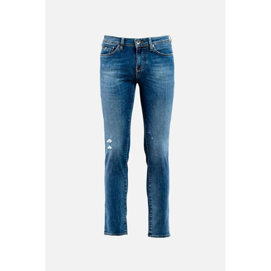 Blue Cotton Slim Fit Jeans