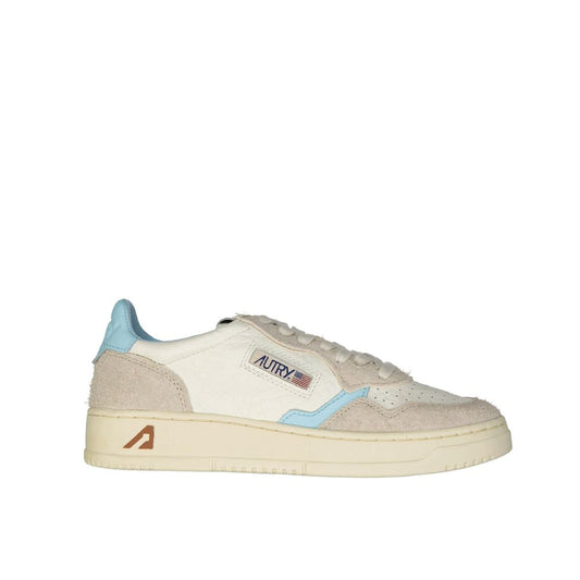 White Leather Low Top Sneakers