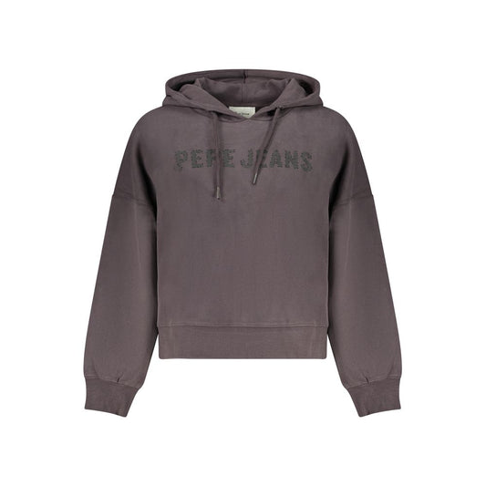 Black Cotton Women Sweatshirt