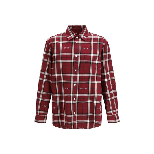 Red Cotton Pattern Shirt