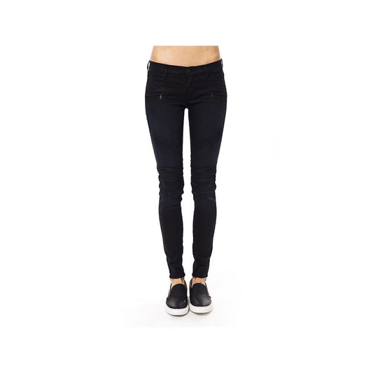 Blue Cotton Skinny Pants
