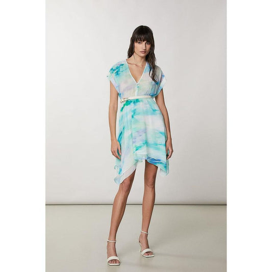 Turquoise Polyester Casual Dress