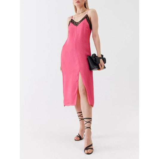 Fuchsia Viscose Casual Dress