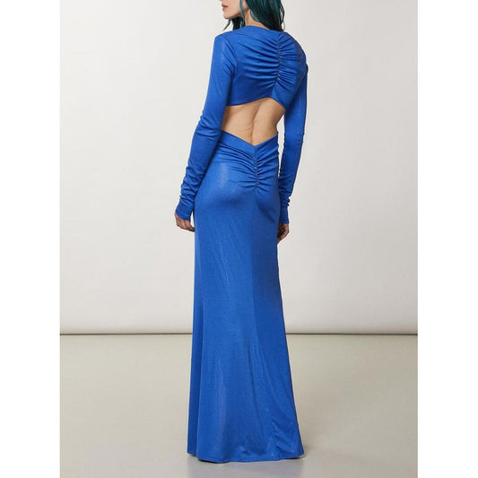 Blue Polyester Casual Dress