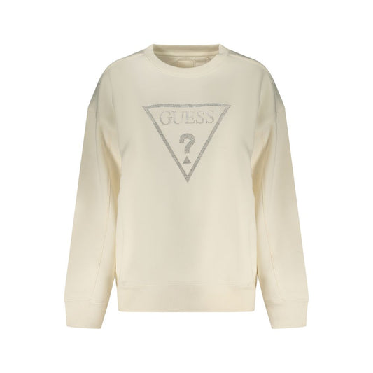 White Cotton Women Sweatshirt