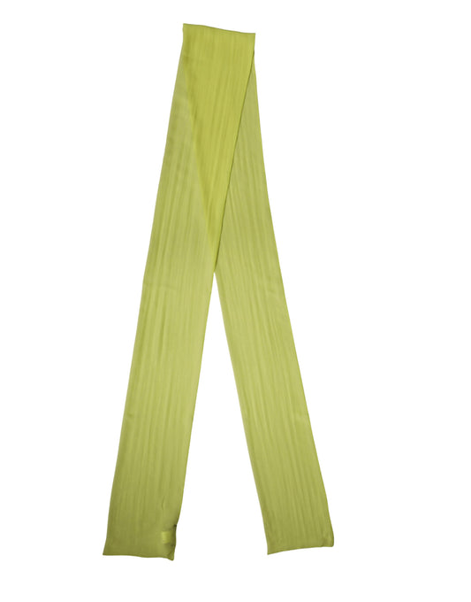 Yellow Green Silk Sash Foulard Stole 292cm x 19cm Scarf