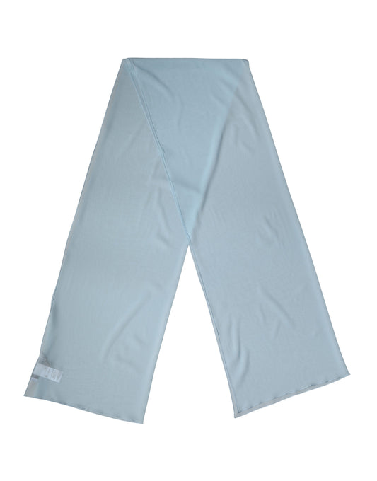 Light Blue Silk Neck Wrap Shawl Stole 200cm x 64cm Scarf