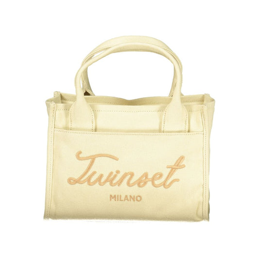Beige Cotton Women Handbag