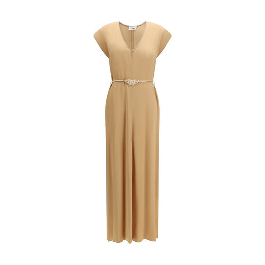 Orange Viscose Casual Dress