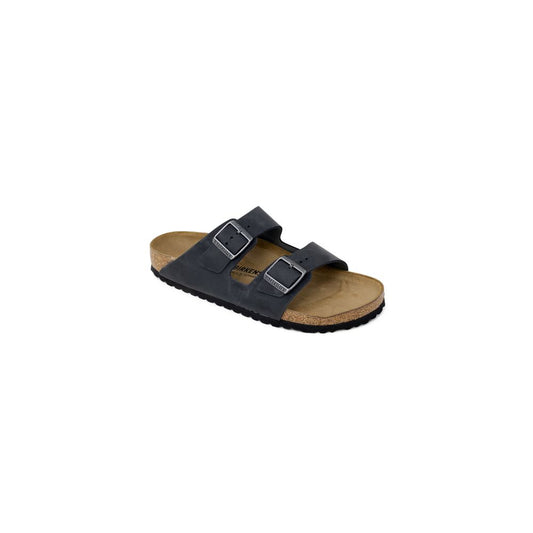 Black Synthetic Flat Sandals