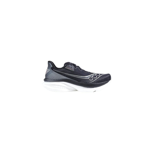 Black And White Textile Athletic Sneakers