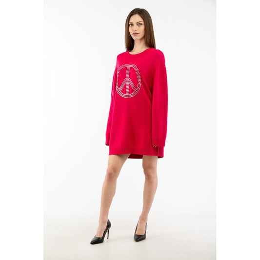 Fuchsia Wool Casual Dress