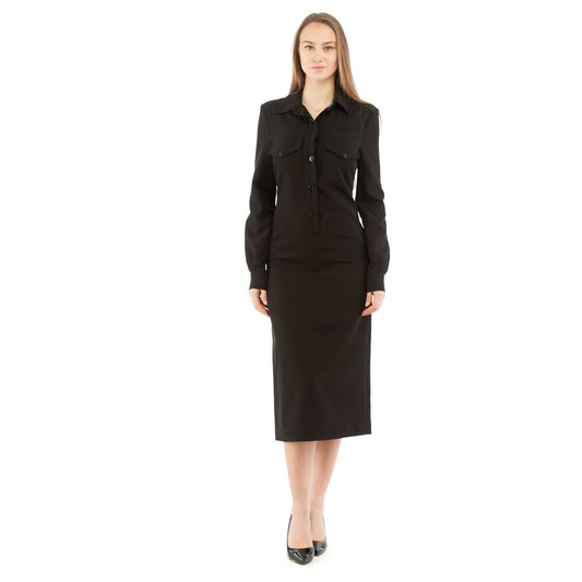 Black Polyester Casual Dress