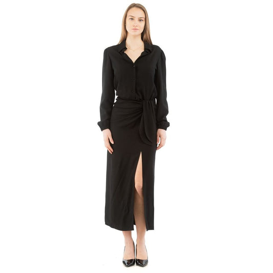 Black Marabou Casual Dress