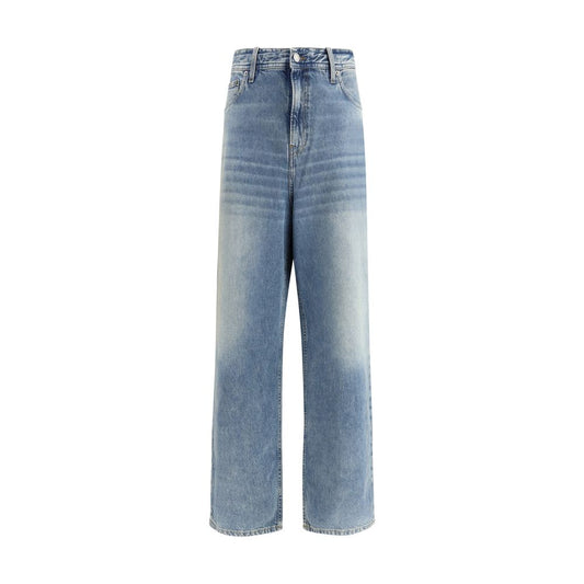 Blue Cotton Relaxed Fit Jeans