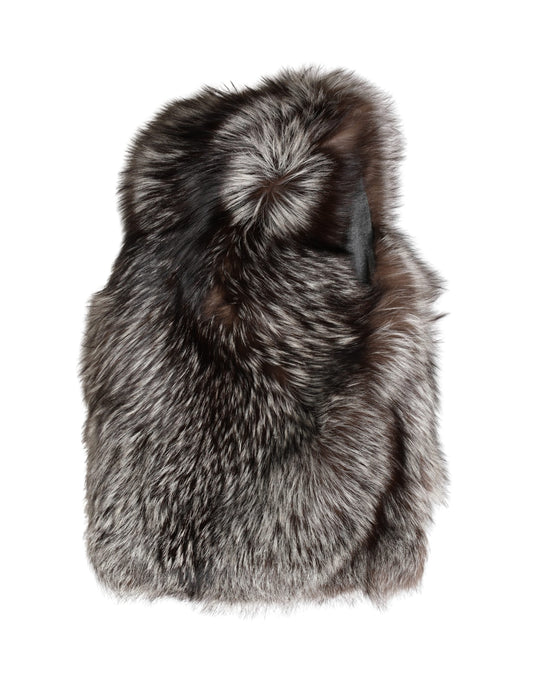 Brown Faux Fur Whole Head Wrap Capello Hat