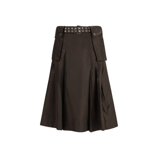 Brown Recycled Polyamide Long Skirt