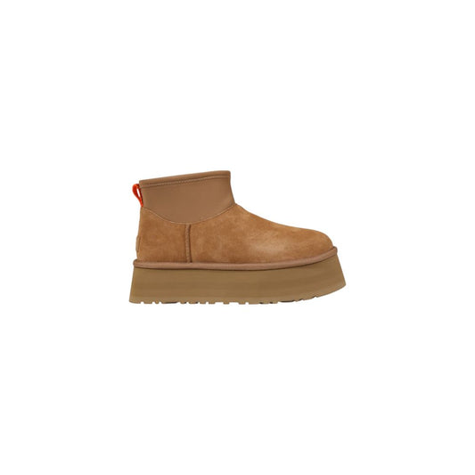 Beige Suede Leather Ankle Boots