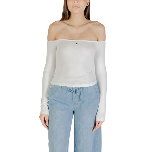Cream Recycled Cotton Long Sleeve T-Shirt