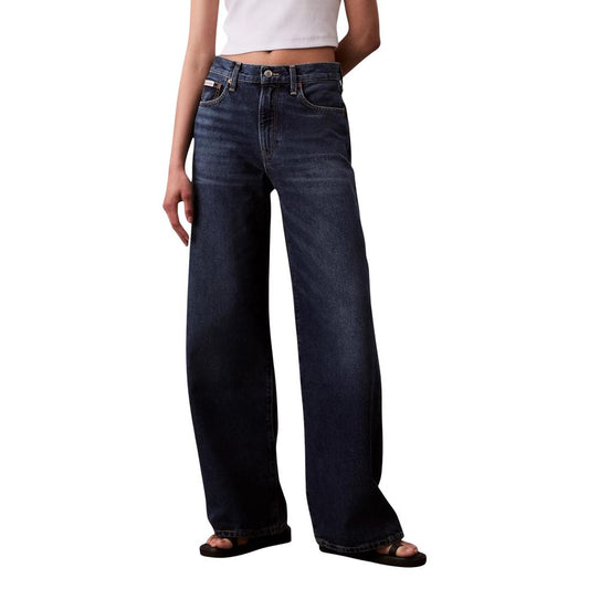 Blue Recycled Cotton Bootcut Jeans