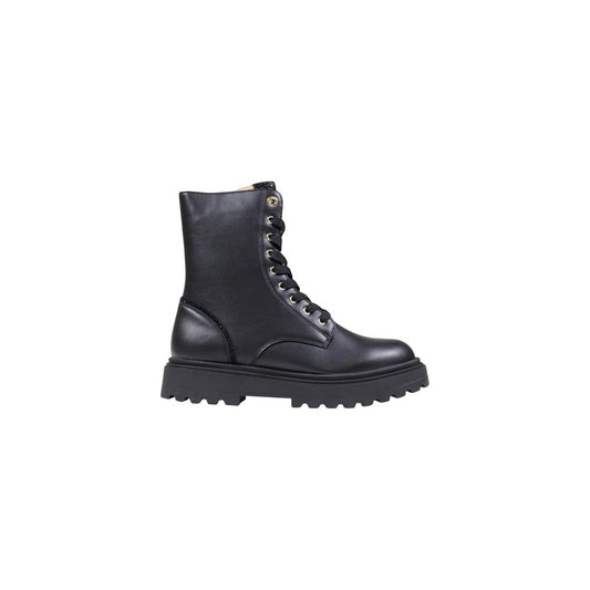 Black Polyethylene Lace-Up Boots