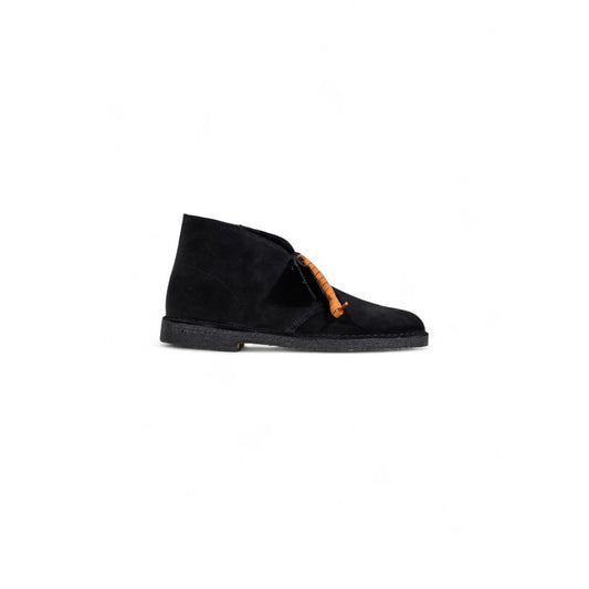 Black Suede Leather Lace-Up Boots