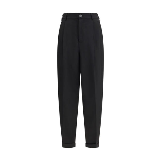 Black Wool Casual Pants
