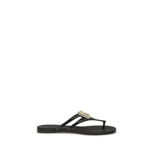 Black Rubber Strap-On Sandals