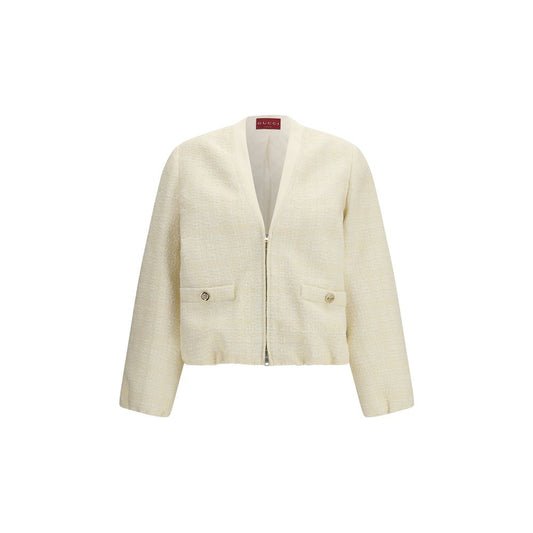 Beige Cotton Full-Length Jacket