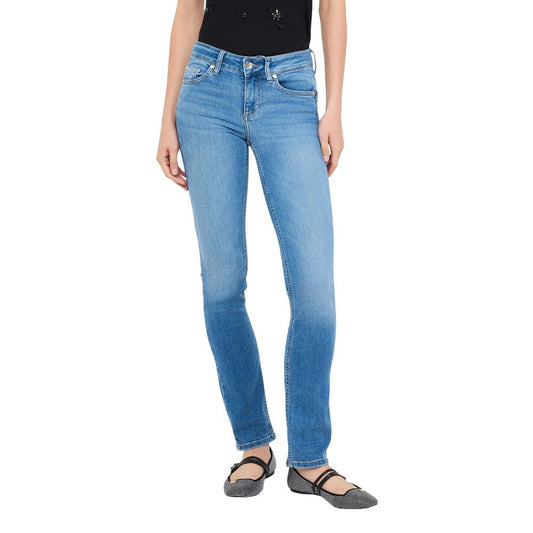 Light Blue Cotton Skinny Jeans