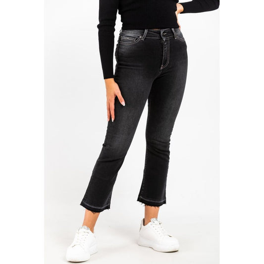 Gray Cotton Cropped Jeans