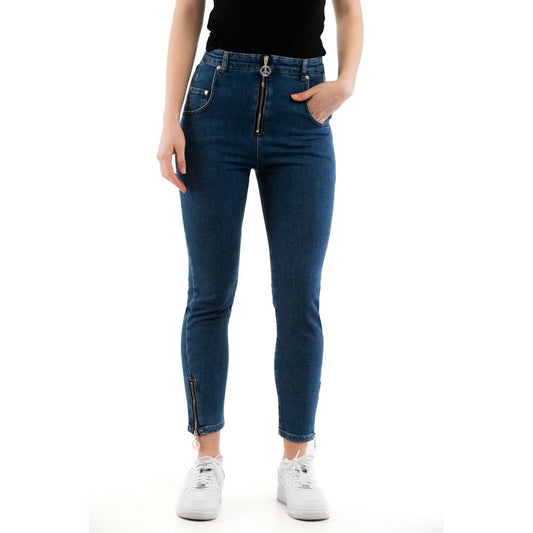 Multicolor Cotton High-Waisted Jean