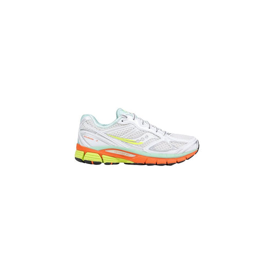White Textile Athletic Sneakers