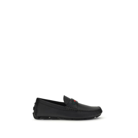 Black Calf Leather Bos Taurus Slip-On Loafers