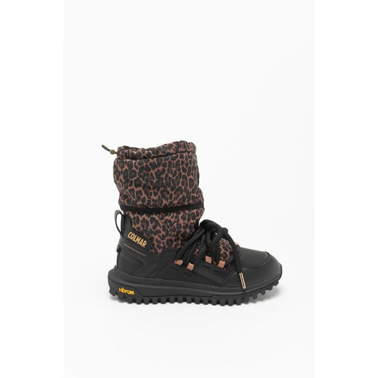 Black Polyester Ankle Boots