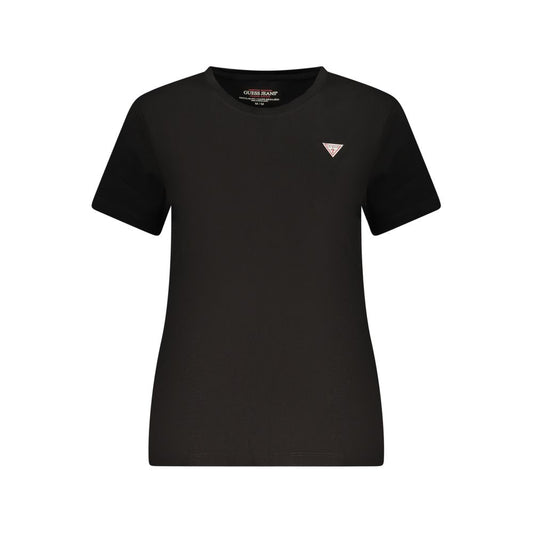 Black Cotton Women T-Shirt