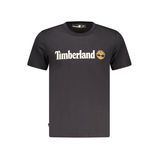 Black Cotton Men T-Shirt