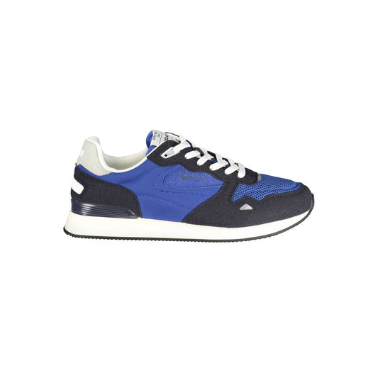 Blue Polyester Athletic Sneakers