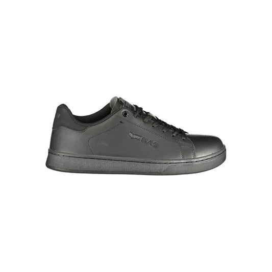 Black Polyester Athletic Sneakers