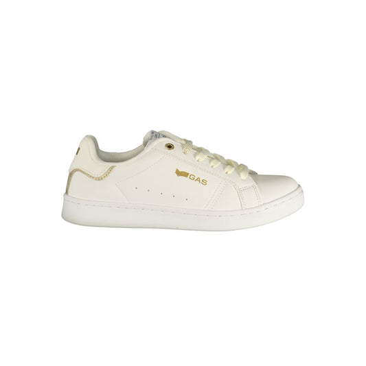 White Polyester Athletic Sneakers