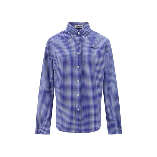 Blue Cotton Pattern Shirt