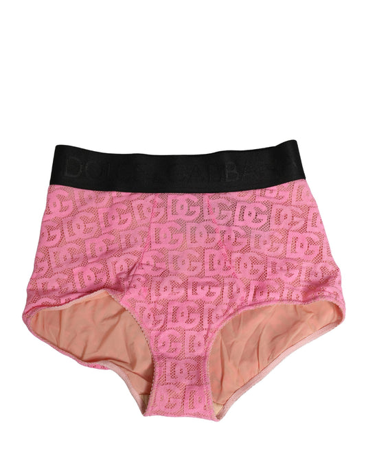 Pink Cotton DG Logo High Waist Girdle Underwear