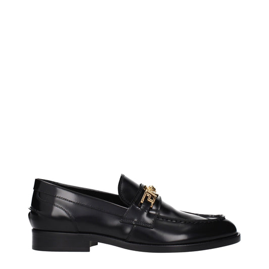Black Leather Slip-On Loafers