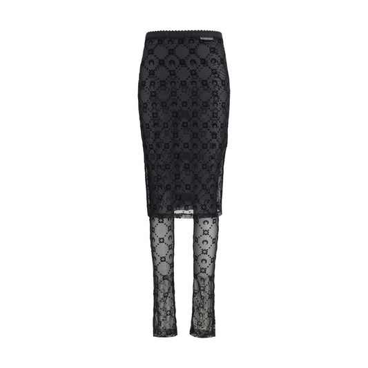 Black Recycled Polyamide Midi Skirt